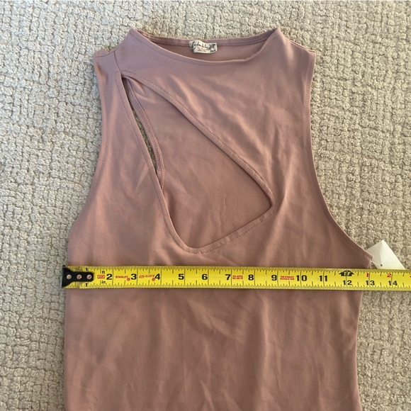 NWT Free People Bodysuit, Light Pink, Tank Top, Cutout Front, Size Small - Picture 8 of 8